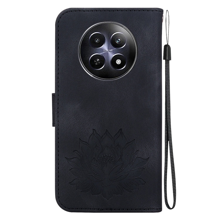 For Realme 12 5G Lotus Embossed Leather Phone Case