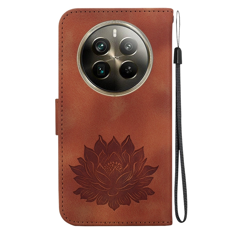 For Realme 12 Pro+ Global Lotus Embossed Leather Phone Case