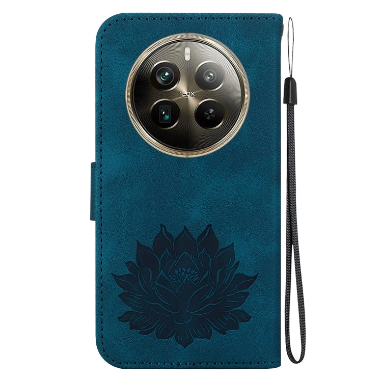 For Realme 12 Pro+ Global Lotus Embossed Leather Phone Case