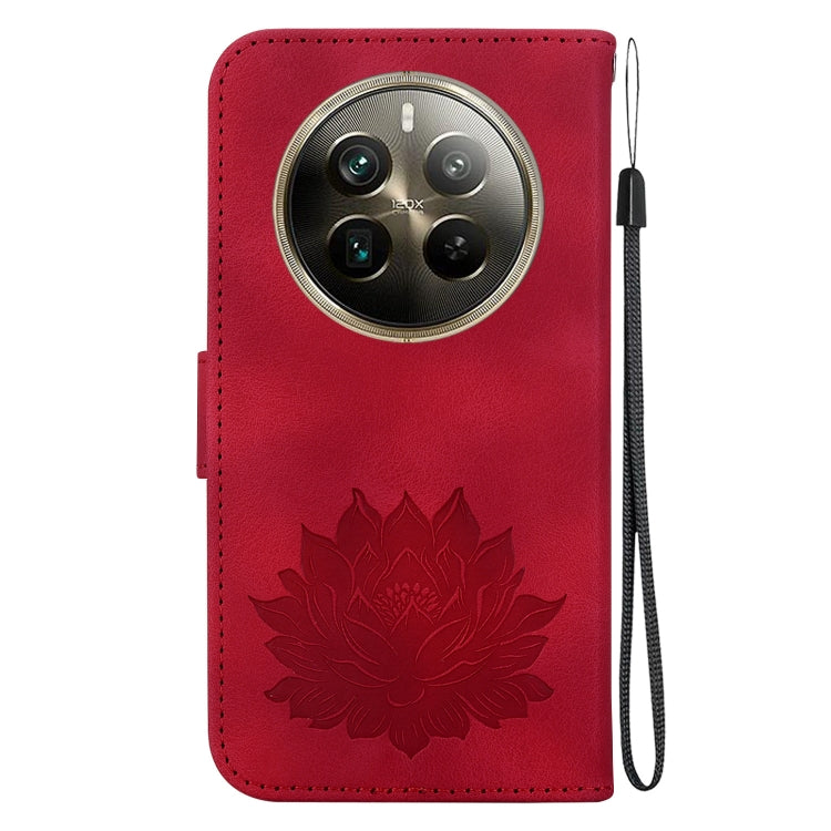 For Realme 12 Pro+ Global Lotus Embossed Leather Phone Case
