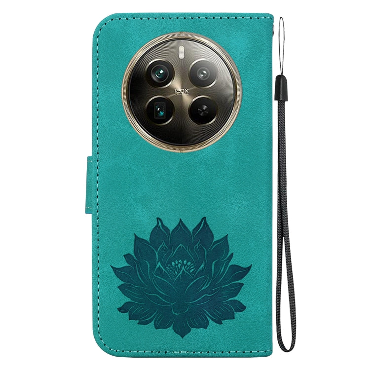 For Realme 12 Pro+ Global Lotus Embossed Leather Phone Case