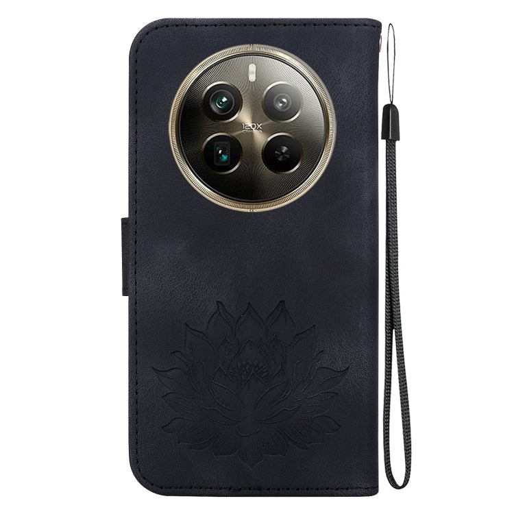 For Realme 12 Pro+ Global Lotus Embossed Leather Phone Case