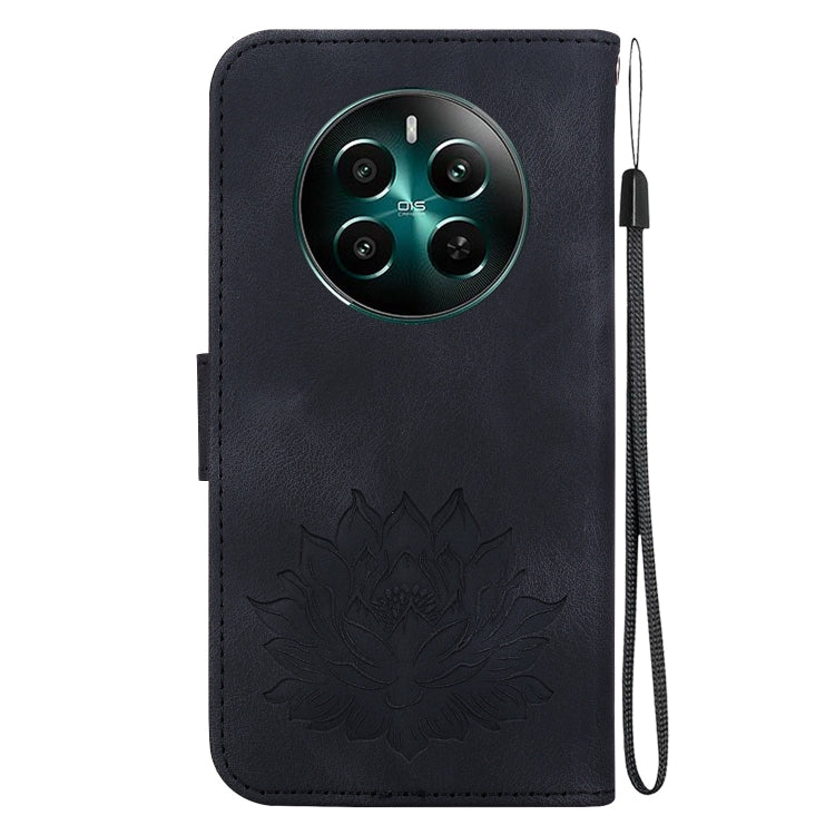 For Realme 12+ Lotus Embossed Leather Phone Case