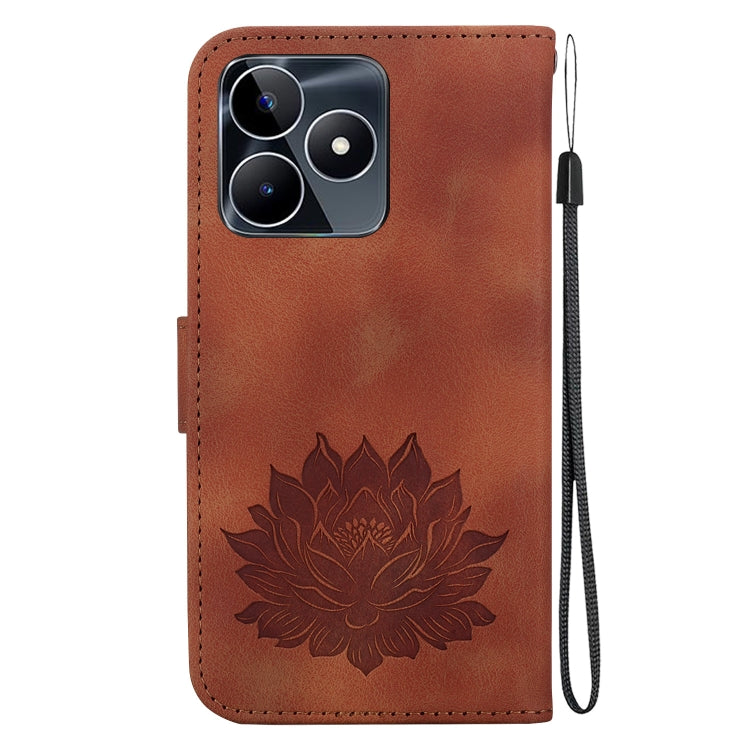 For Realme Narzo N53 / Note 50 Lotus Embossed Leather Phone Case