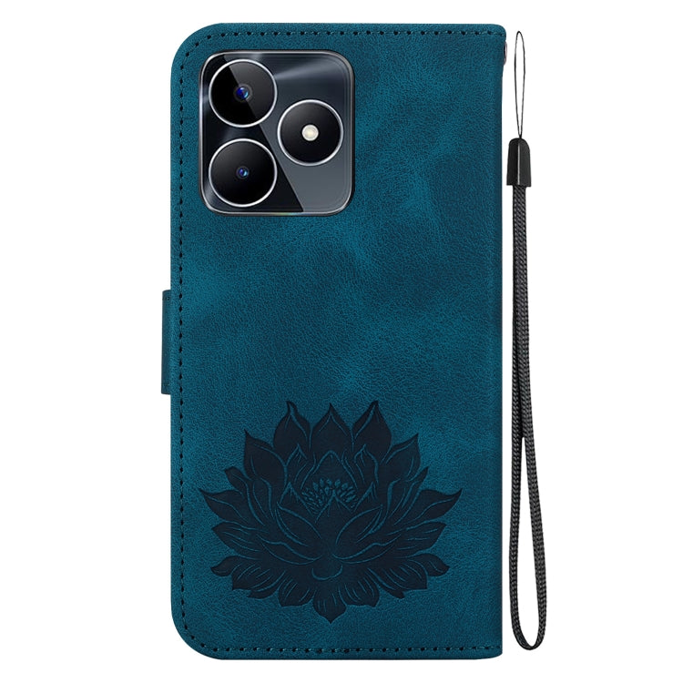 For Realme Narzo N53 / Note 50 Lotus Embossed Leather Phone Case