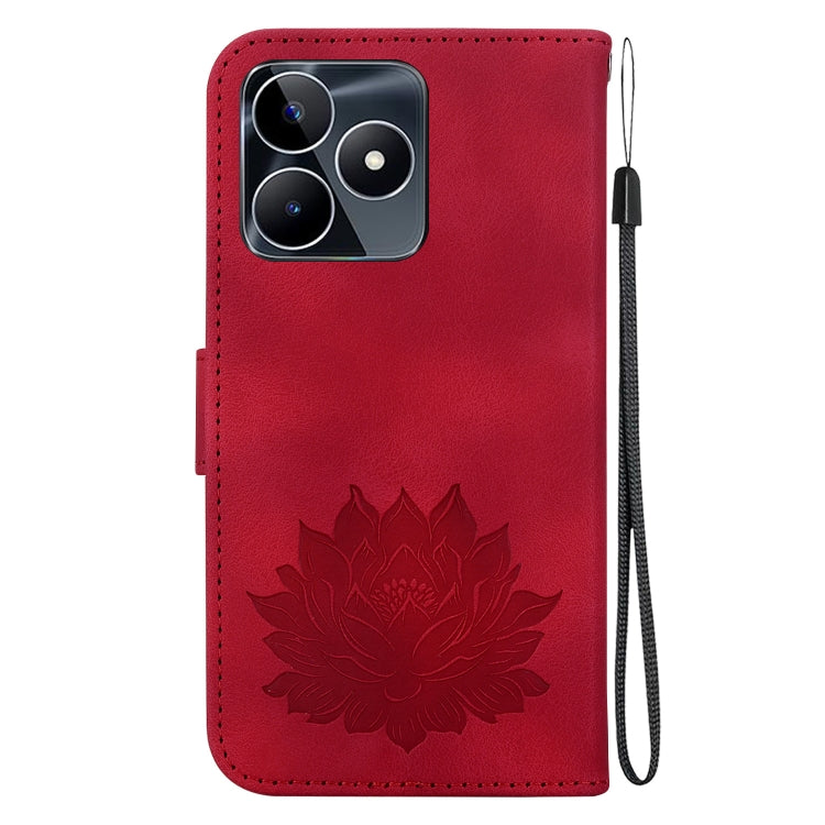 For Realme Narzo N53 / Note 50 Lotus Embossed Leather Phone Case
