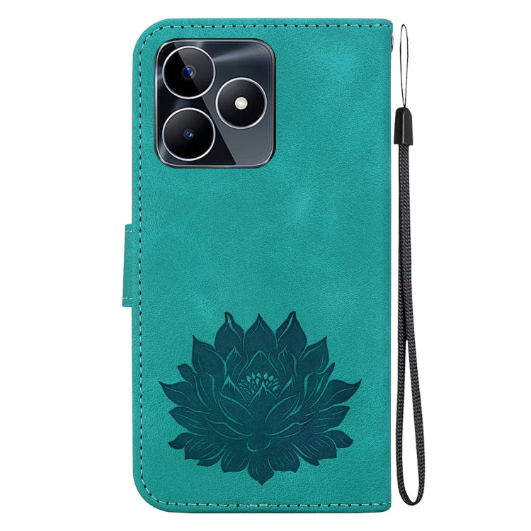 For Realme Narzo N53 / Note 50 Lotus Embossed Leather Phone Case