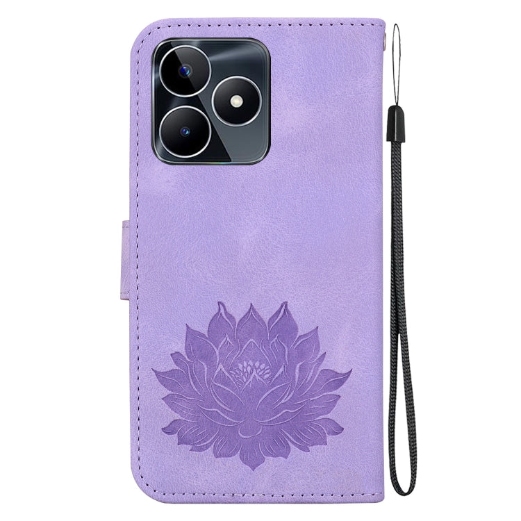 For Realme Narzo N53 / Note 50 Lotus Embossed Leather Phone Case