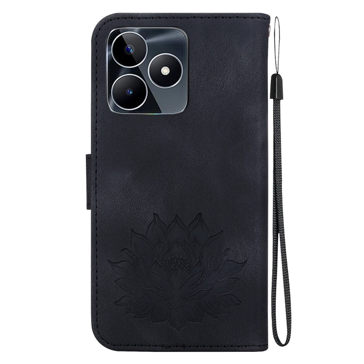 For Realme Narzo N53 / Note 50 Lotus Embossed Leather Phone Case