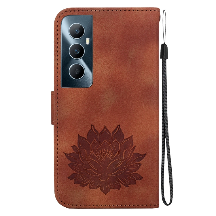 For Realme C65 4G Lotus Embossed Leather Phone Case