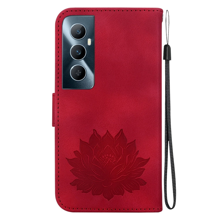 For Realme C65 4G Lotus Embossed Leather Phone Case