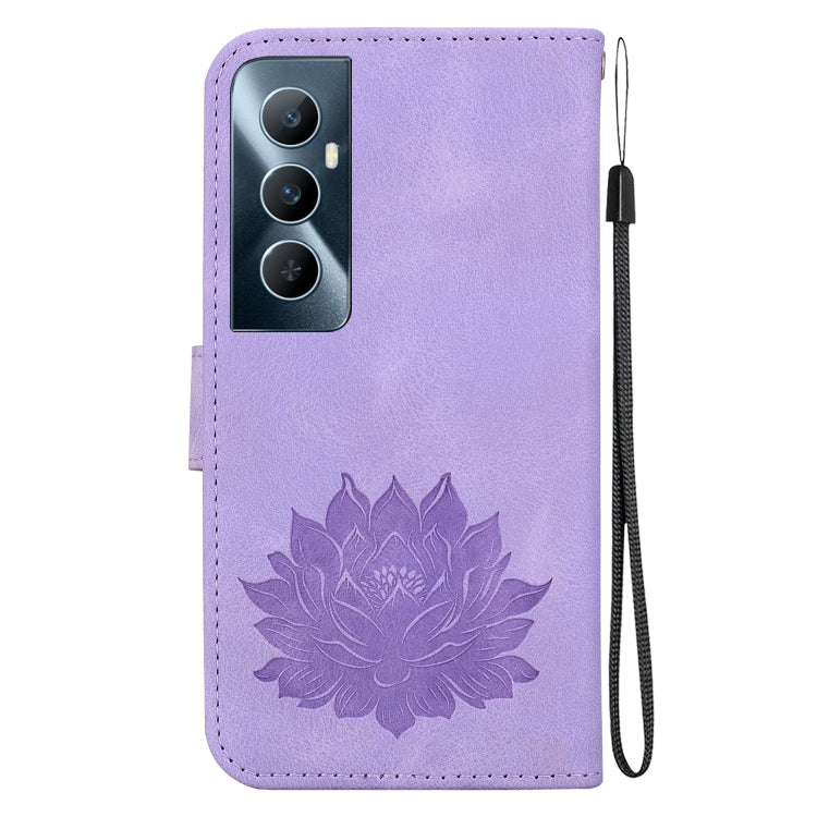 For Realme C65 4G Lotus Embossed Leather Phone Case