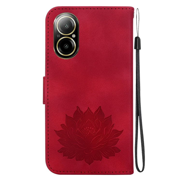 For Realme C67 4G Global Lotus Embossed Leather Phone Case
