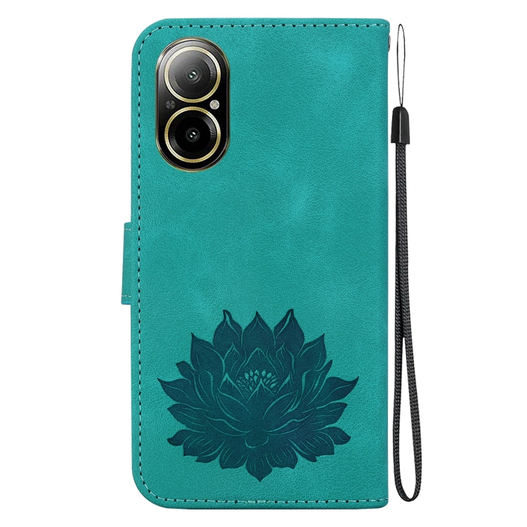 For Realme C67 4G Global Lotus Embossed Leather Phone Case