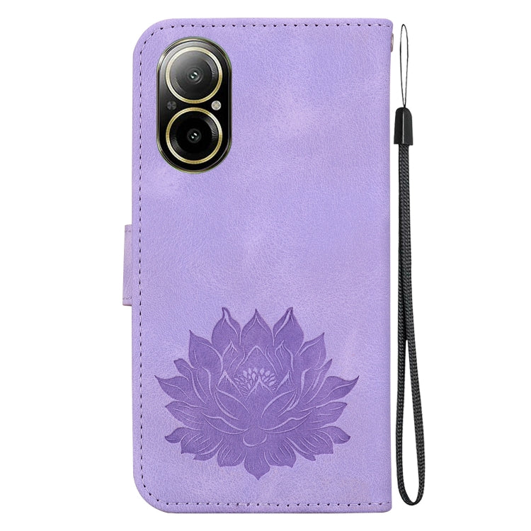 For Realme C67 4G Global Lotus Embossed Leather Phone Case