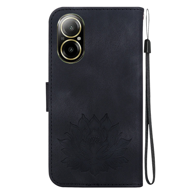 For Realme C67 4G Global Lotus Embossed Leather Phone Case