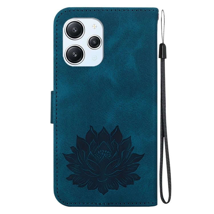 For Redmi 12 4G /  12 5G / Note 12R 5G Lotus Embossed Leather Phone Case