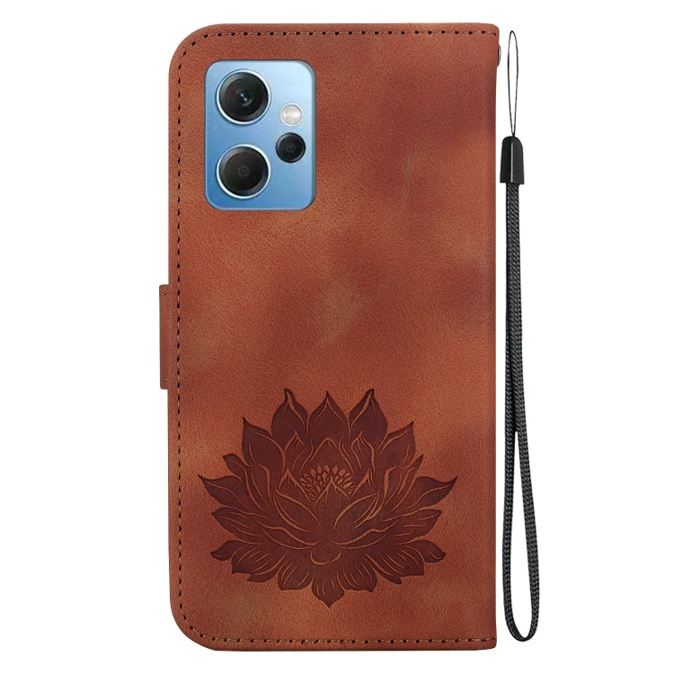 For Xiaomi Redmi Note 12 4G Global Lotus Embossed Leather Phone Case