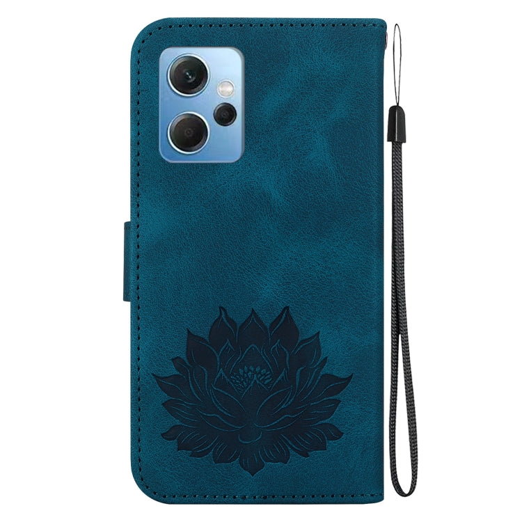 For Xiaomi Redmi Note 12 4G Global Lotus Embossed Leather Phone Case