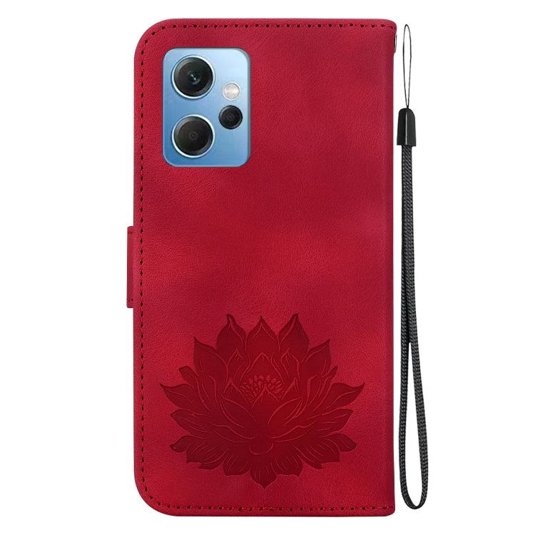 For Xiaomi Redmi Note 12 4G Global Lotus Embossed Leather Phone Case