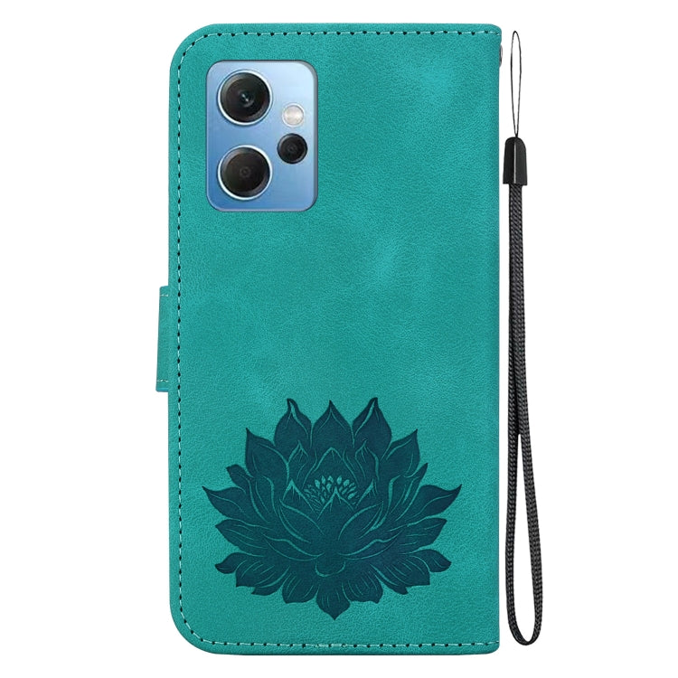 For Xiaomi Redmi Note 12 4G Global Lotus Embossed Leather Phone Case