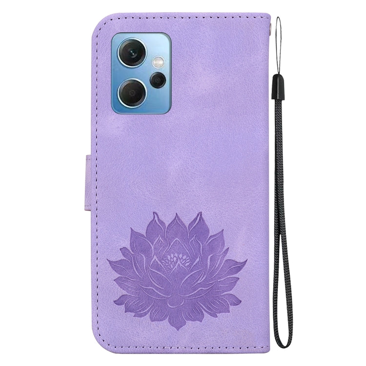 For Xiaomi Redmi Note 12 4G Global Lotus Embossed Leather Phone Case