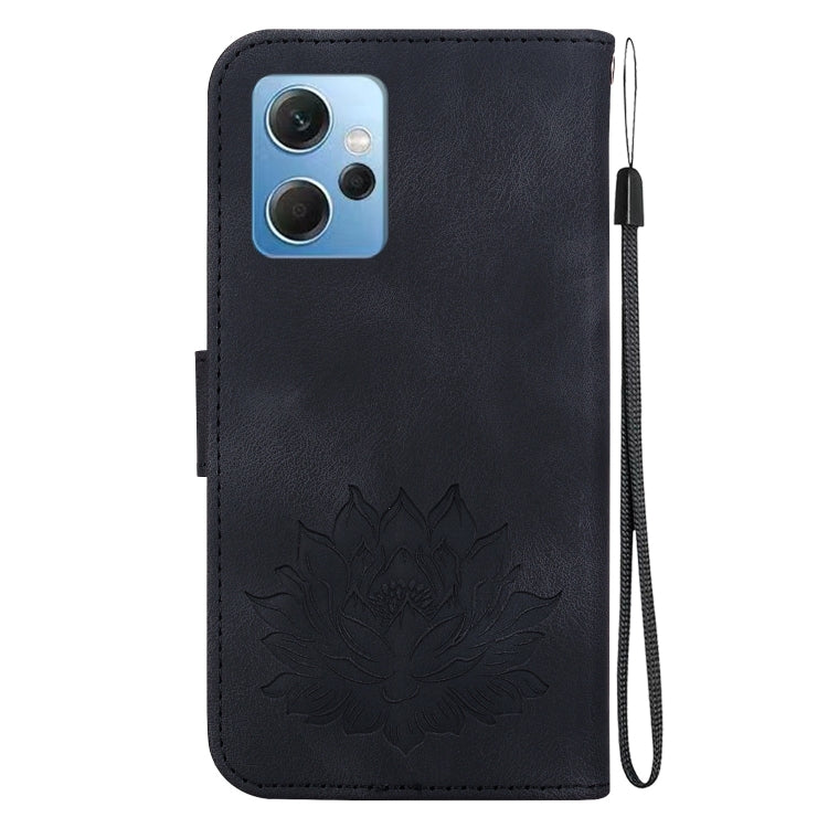 For Xiaomi Redmi Note 12 4G Global Lotus Embossed Leather Phone Case
