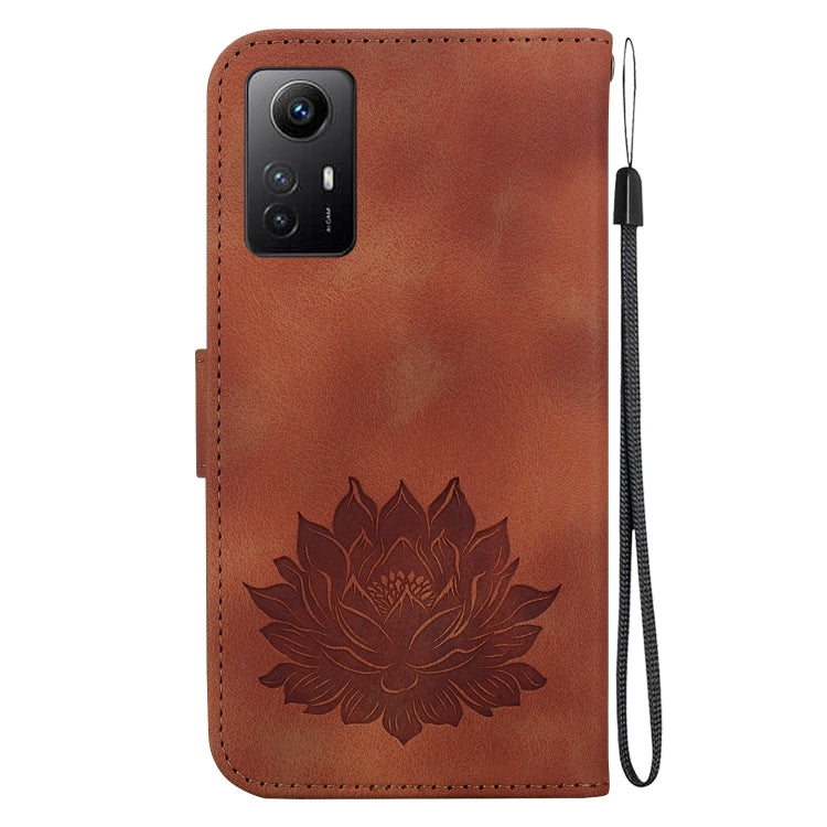 For Xiaomi Redmi Note 12S Lotus Embossed Leather Phone Case