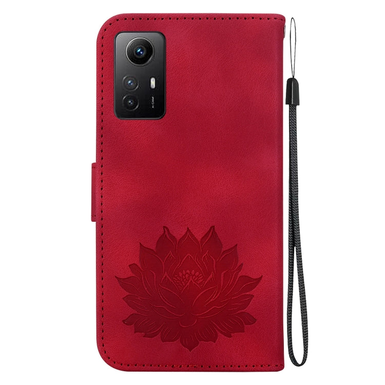 For Xiaomi Redmi Note 12S Lotus Embossed Leather Phone Case