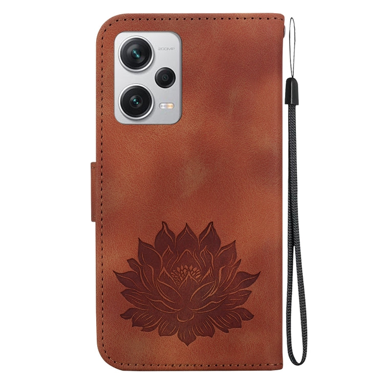 For Xiaomi Redmi Note 12 Pro+ Lotus Embossed Leather Phone Case