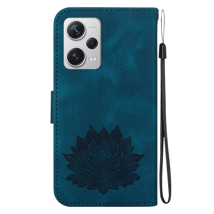 For Xiaomi Redmi Note 12 Pro+ Lotus Embossed Leather Phone Case