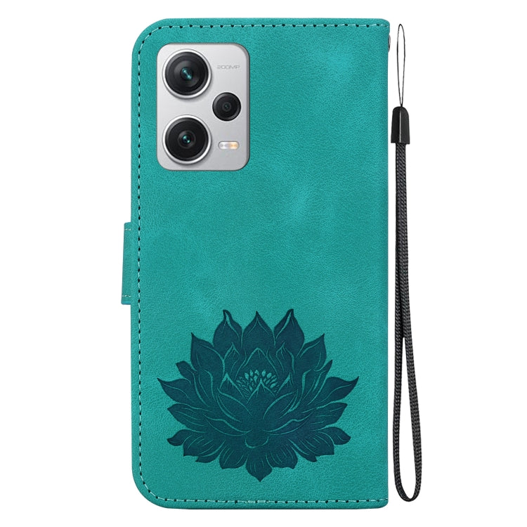 For Xiaomi Redmi Note 12 Pro+ Lotus Embossed Leather Phone Case