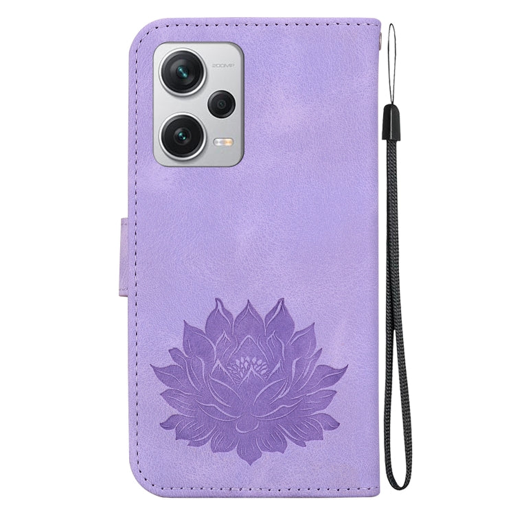 For Xiaomi Redmi Note 12 Pro+ Lotus Embossed Leather Phone Case