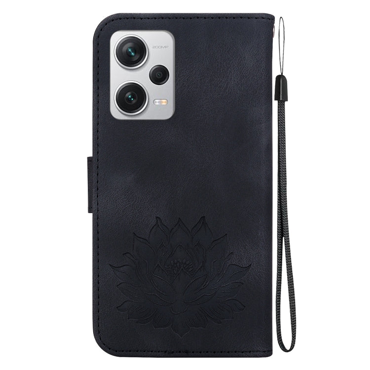 For Xiaomi Redmi Note 12 Pro+ Lotus Embossed Leather Phone Case