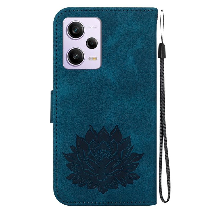 For Xiaomi Redmi Note 12 Pro Speed Lotus Embossed Leather Phone Case
