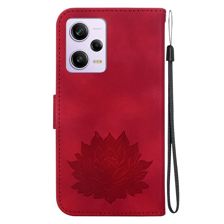 For Xiaomi Redmi Note 12 Pro Speed Lotus Embossed Leather Phone Case