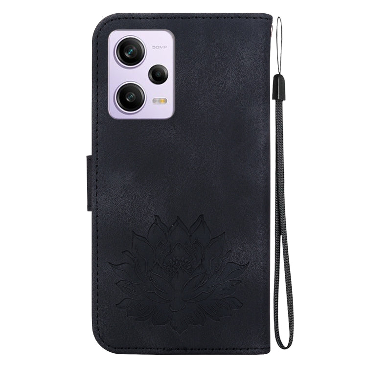 For Xiaomi Redmi Note 12 Pro Speed Lotus Embossed Leather Phone Case