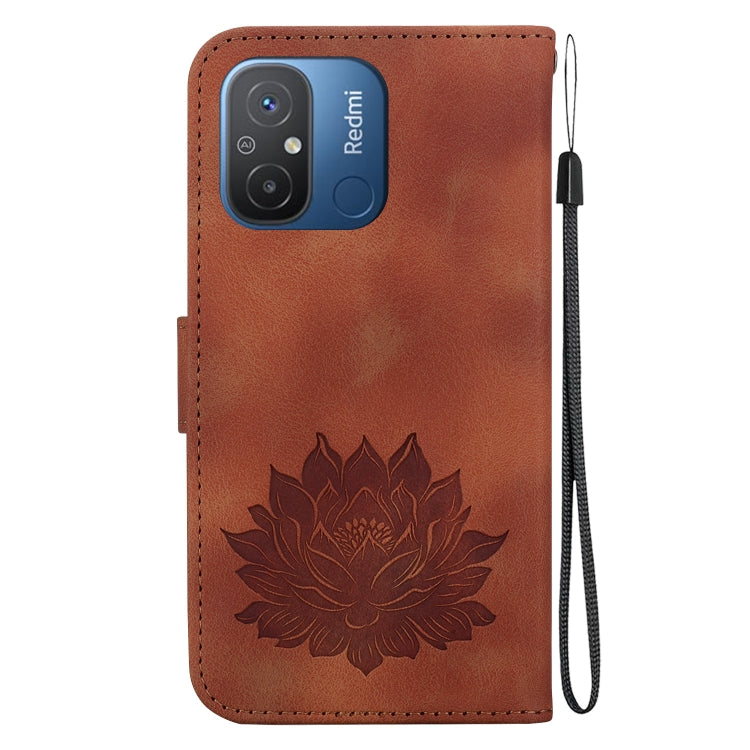 For Xiaomi Redmi 12C / 11A Lotus Embossed Leather Phone Case