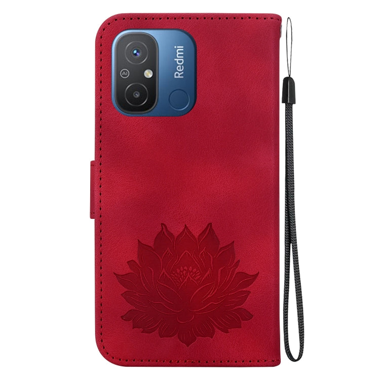 For Xiaomi Redmi 12C / 11A Lotus Embossed Leather Phone Case