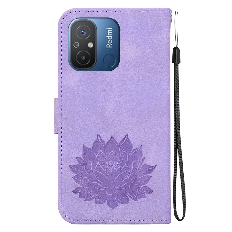 For Xiaomi Redmi 12C / 11A Lotus Embossed Leather Phone Case