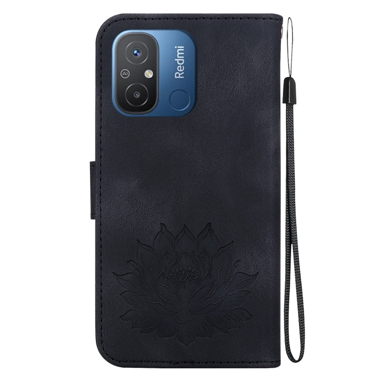 For Xiaomi Redmi 12C / 11A Lotus Embossed Leather Phone Case