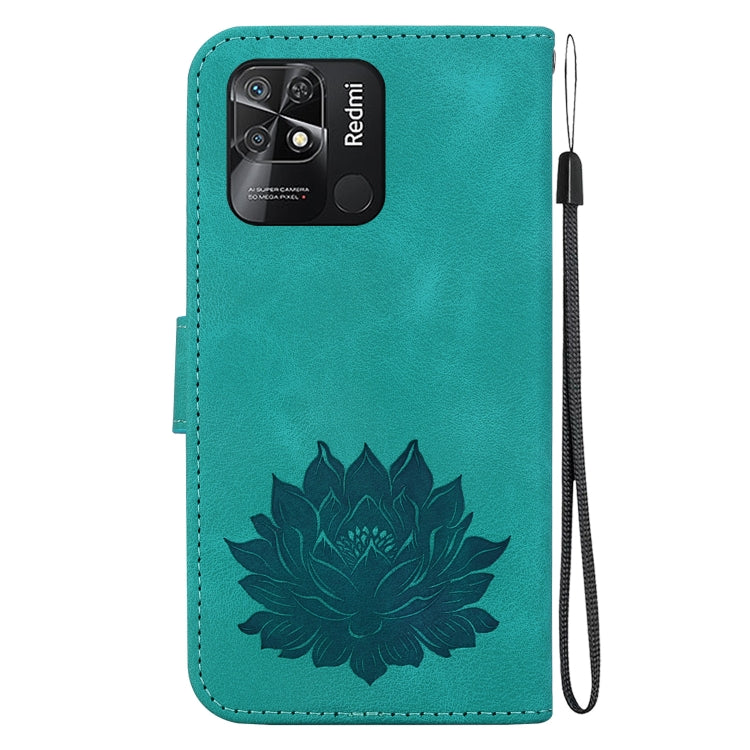 For Xiaomi Redmi 10 Power India Lotus Embossed Leather Phone Case