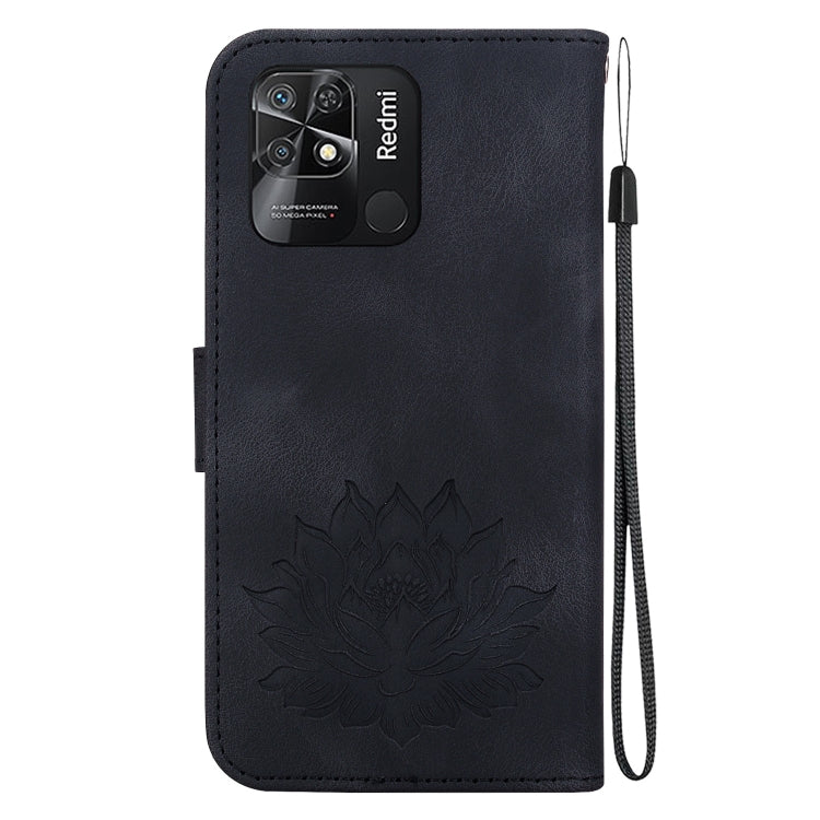 For Xiaomi Redmi 10 Power India Lotus Embossed Leather Phone Case