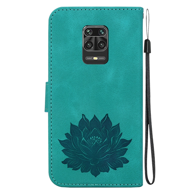 For Xiaomi Redmi Note 9 Pro Max Lotus Embossed Leather Phone Case
