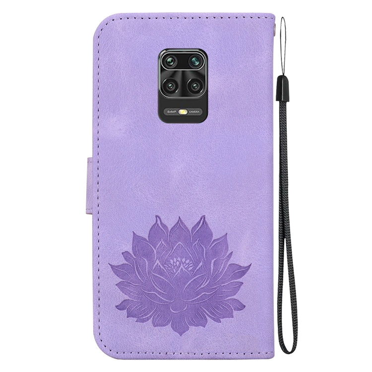 For Xiaomi Redmi Note 9 Pro Max Lotus Embossed Leather Phone Case