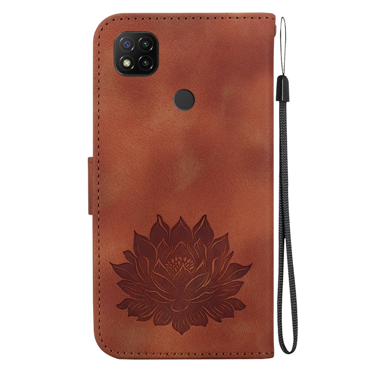 For Xiaomi Redmi 9C / 9 Activ Lotus Embossed Leather Phone Case