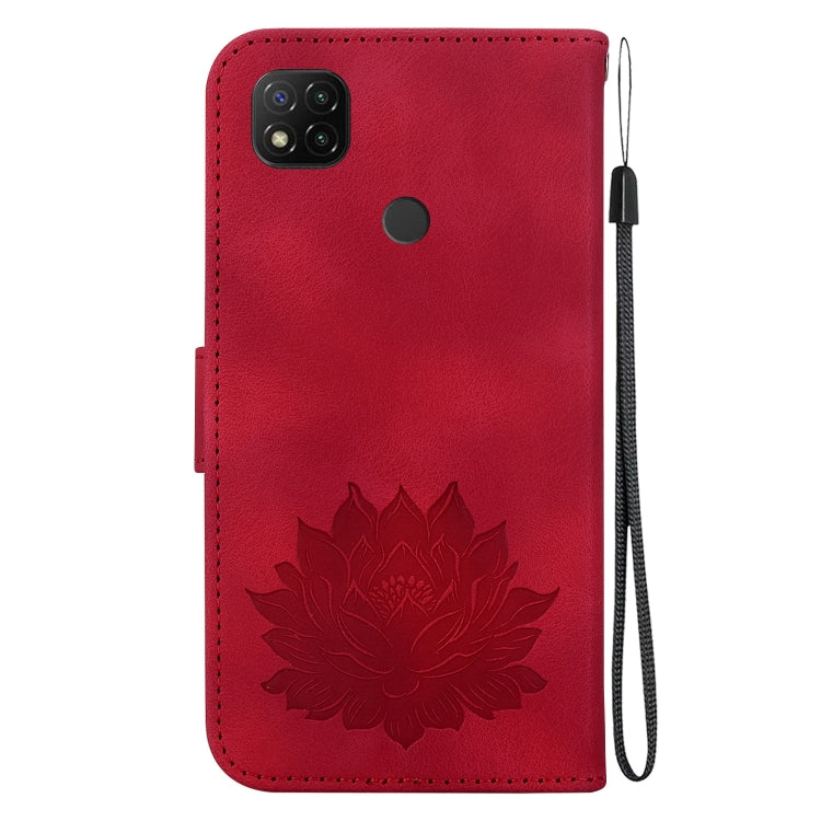 For Xiaomi Redmi 9C / 9 Activ Lotus Embossed Leather Phone Case