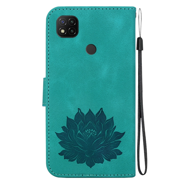 For Xiaomi Redmi 9C / 9 Activ Lotus Embossed Leather Phone Case
