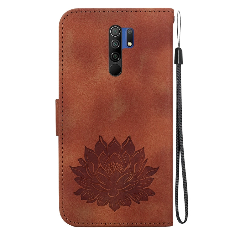 For Xiaomi Redmi 9 / 9 Prime Lotus Embossed Leather Phone Case