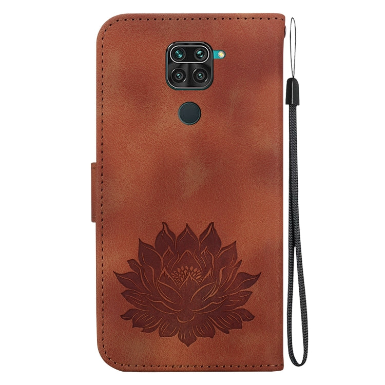 For Xiaomi Redmi Note 9 / Redmi 10X 4G Lotus Embossed Leather Phone Case